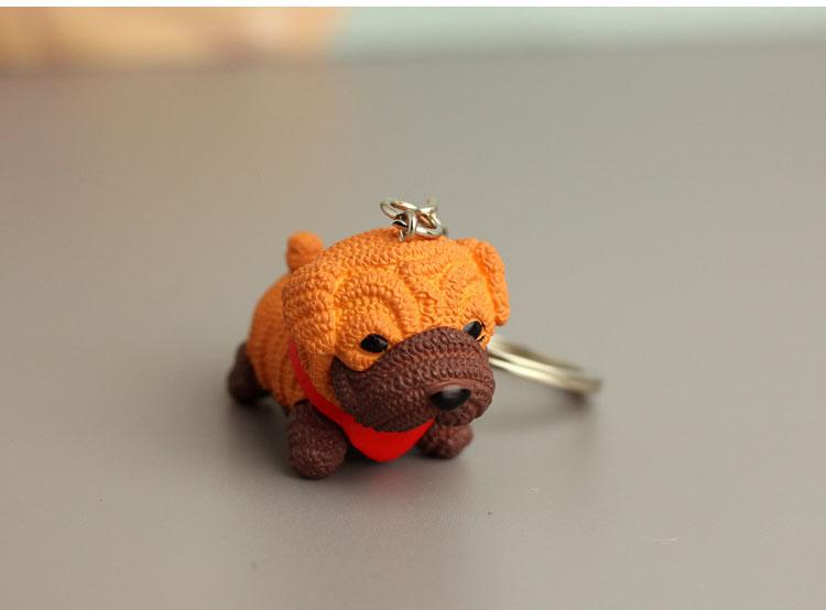 20pcs/Lot Resin Dog Keychain Cartoon Doll Keyring Bell Toy Key Chains For Handbag Cute Gift Animals Key Ring Dog Keychains
