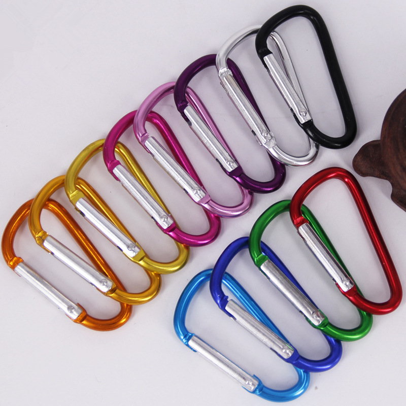 Carabiner Ring Keyrings Key Chains Outdoor Sports Camp Snap Clip Hook Keychain Hiking Aluminum Metal Convenient Hiking Camping Cli