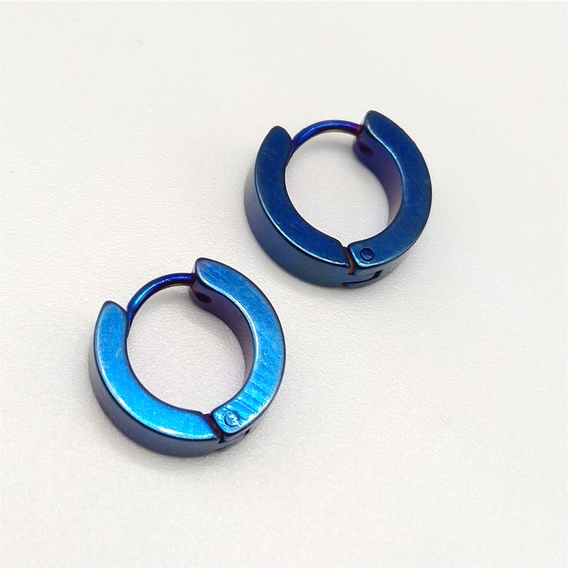 Hip Hop Colorful Ear Clip Hoop Earrings Stainless Steel Classic Circle Earrings Jewelry Men Women Wholesale