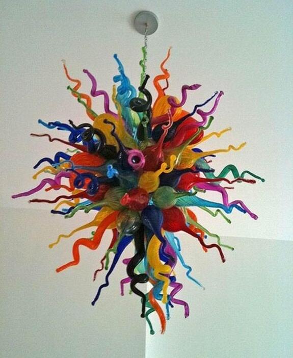 Modern Lamps Custom Made LED Crystal Chandeliers Lighting Multi Colored Pendant Lamp Hand Blown Glass Murano Chandelier