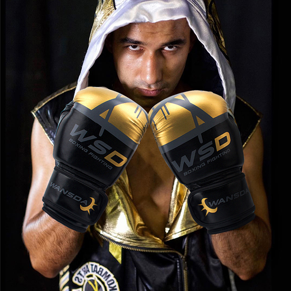 REXCHI Kick Boxing Gloves for Men Women PU Karate Muay Thai Guantes De Boxeo Free Fight MMA Sanda Training Adults Kids Equipment T191226