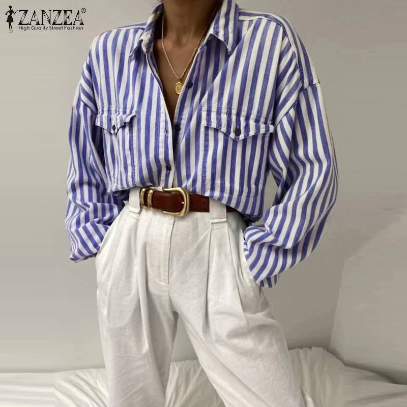 ZANZEA 2020 Fashion Women Casual Striped Tops Shirts Blouses Female Loose Blusas Ladies Office Button-down Blouse Top Tunic 5XL, Black
ZANZEA 2020 Fashion Women Casual Striped Tops Shirts Blouses Female Loose Blusas Ladies Office Button-down Blouse Top Tunic 5XL, Black