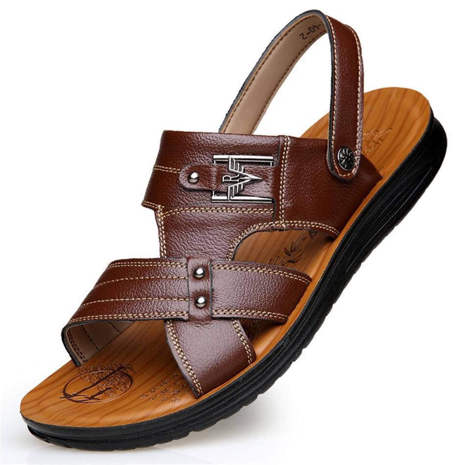 Hot Sale-Wholesale Men's Sandals Leather Leisure Men's Sandal Head Layer Leather Slippers Dropshipping