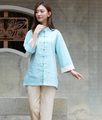 White Blue Yellow Yoga Suits Jacket + pants Unisex Cotton Linen Clothes Summer Kungfu Clothing Wushu Taiji Flax Half Sleeve Tracksuits