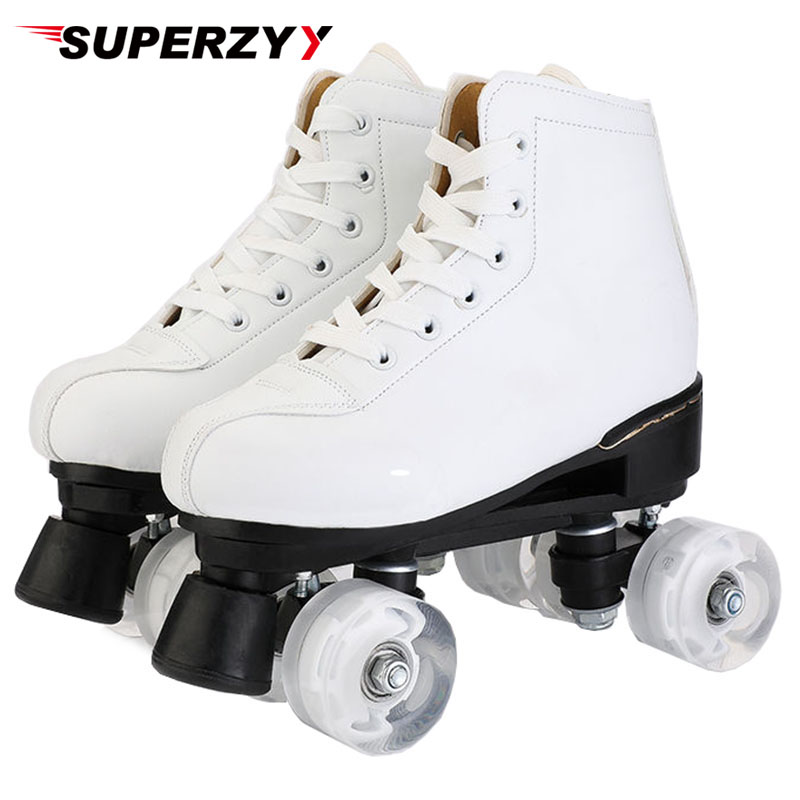 Inline & Roller Skates Artificial Leather Double Line Women Men Adult Two Skate Shoes Patines With White PU 4 Wheels Patins, Black
Inline & Roller Skates Artificial Leather Double Line Women Men Adult Two Skate Shoes Patines With White PU 4 Wheels Patins, Black