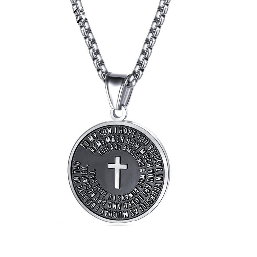 Fashion Men Gold Silver Color Chain Necklace Charm Round Cross Pendant Stainless Steel Jewelry Hip Hop Mens Design Necklaces Gift For Men
Fashion Men Gold Silver Color Chain Necklace Charm Round Cross Pendant Stainless Steel Jewelry Hip Hop Mens Design Necklaces Gift For Men