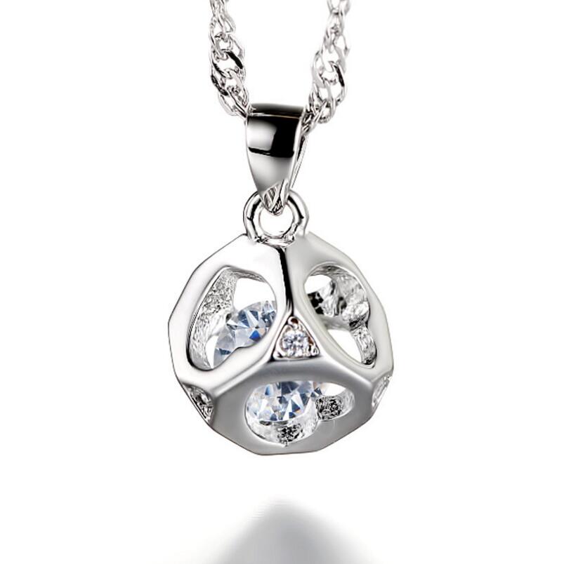 Wholesale-(without chain) Men's / Women's lovers gifts 925 sterling silver pendant necklace love cube Hypoallergenic jewelry