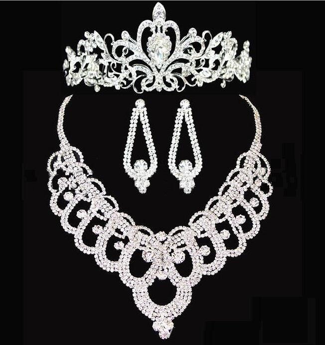 Crown Bridal tiaras crown High Quality Shining Beaded Crystals Wedding Crown Bridal necklace Hair Accessories Party Tiara HT143