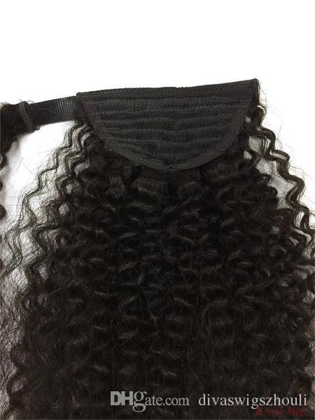 celebrity curly hair textured ponytail style clip in high kinky afro curly wavy human hair drawstring ponytail hairpiece wang