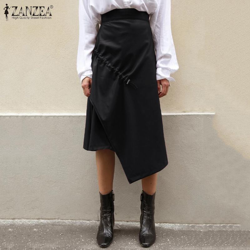 Elegant PU Leather Skirts Summer 2020 ZANZEA Women High Waist Solid Knee Length Skirt Work Irregular Hem Skirts Jupe Vestido, Black
Elegant PU Leather Skirts Summer 2020 ZANZEA Women High Waist Solid Knee Length Skirt Work Irregular Hem Skirts Jupe Vestido, Black