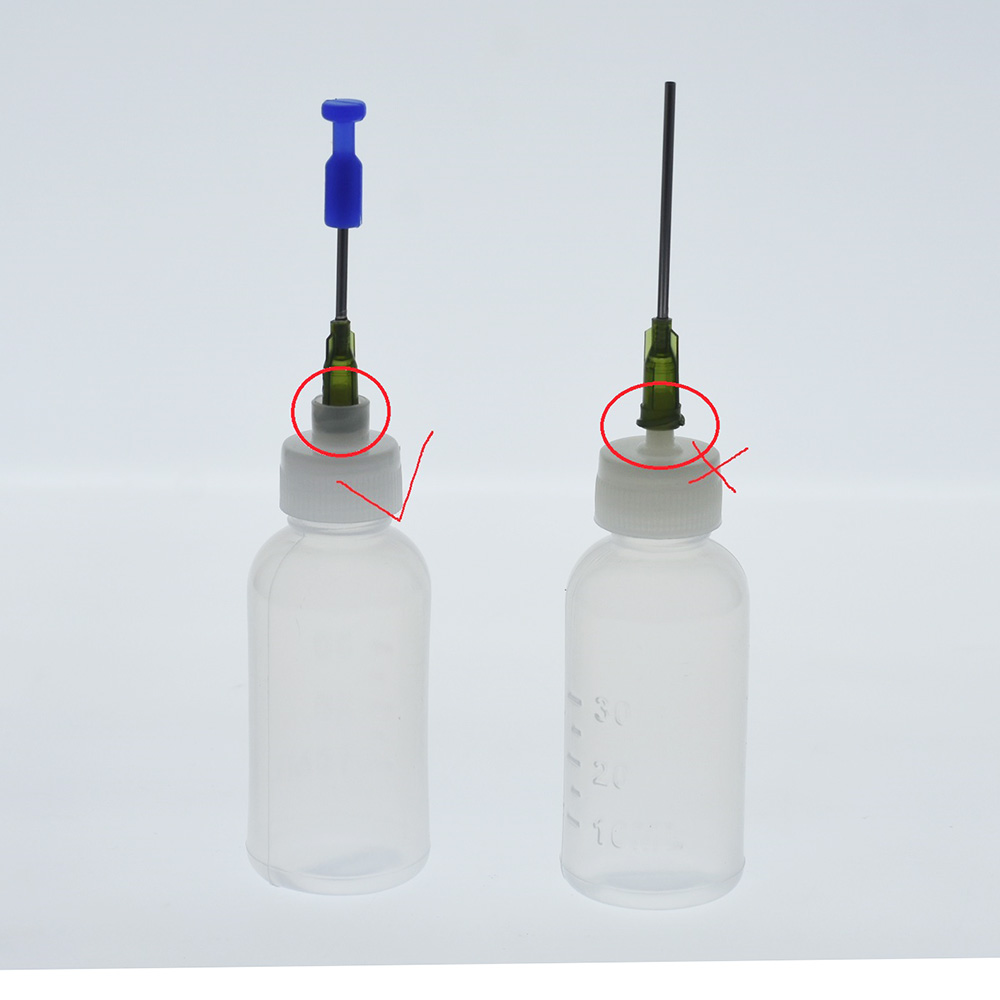 Luer Lock Bottles Needle Tip Plastic Applicator Squeeze 30ml/50ml Blunt Tip 14G and Seal Cover Strong connection