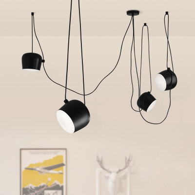 1/2/3/4/5 Heads DIY Drum Led Pendant Lamp For Restaurant Modern Clothing Store Window Industrial Pendant Light Indoor Lighting Fixture