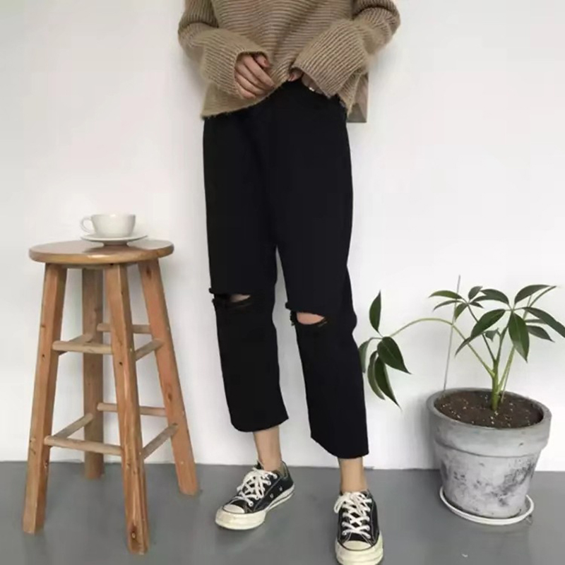 Februaryfrost 2020 Women Trendy Simple Korean Jeans Solid Hole Soft High Waist Streetwear Chic Casual Trousers Harem Pants, White
Februaryfrost 2020 Women Trendy Simple Korean Jeans Solid Hole Soft High Waist Streetwear Chic Casual Trousers Harem Pants, White