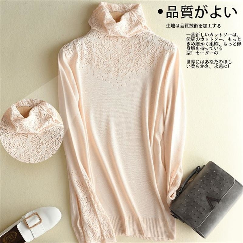 Women Knitted Sweaters Pullovers Turtleneck Long Sleeve Solid Color Sweater Women V191130