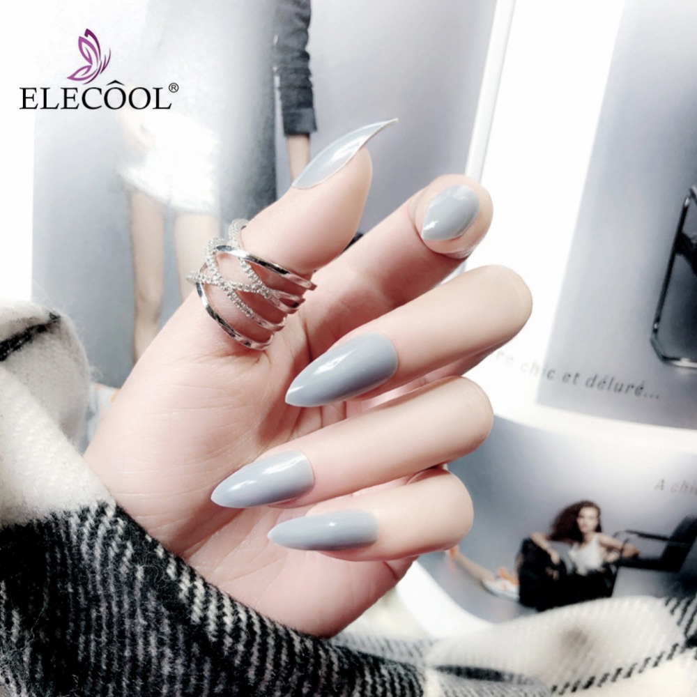 ELECOOL 24PCS 3d Fake Long Nails Tip Patch Pure Color Press on Artificial Nail Finger Faux Ongles Court Nail Art Accessories, White
ELECOOL 24PCS 3d Fake Long Nails Tip Patch Pure Color Press on Artificial Nail Finger Faux Ongles Court Nail Art Accessories, White