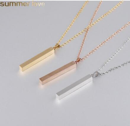 Stainless Steel Bar Pendant Necklace New Fashion Gold Rose Gold Silver Solid Blank Bar Charm Pendant For Buyer Own Engraving Jewelry
Stainless Steel Bar Pendant Necklace New Fashion Gold Rose Gold Silver Solid Blank Bar Charm Pendant For Buyer Own Engraving Jewelry