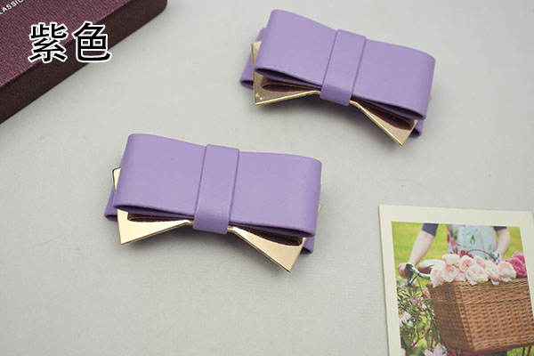 1 Pair Fashion Shoe Accessory Black Bow Leather Shoe Clips Charm Decoration For High Heels Loafer 14 Colors
