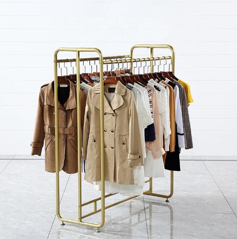 Clothes store hanger Bedroom Furniture display rack Double-row parallel bars floor-to-floor women's cloth shop shelves Nordic simple clothing in 