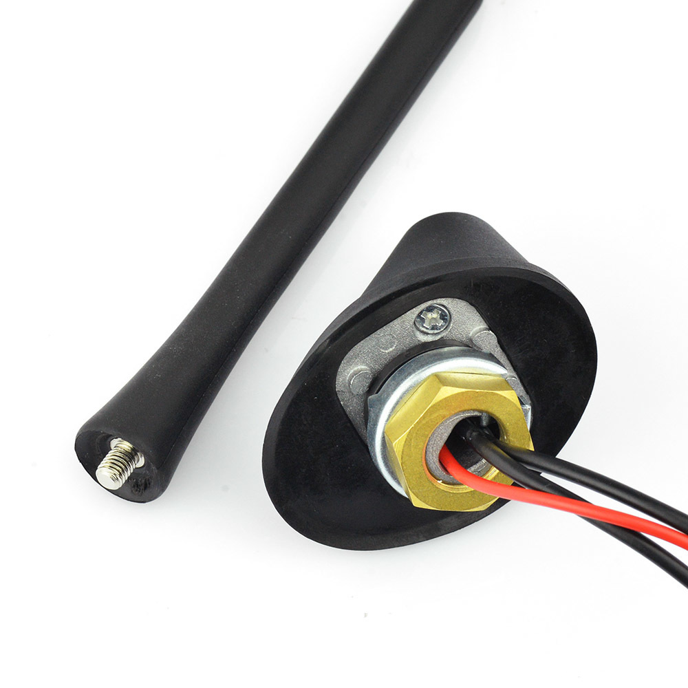 Superbat Car Antenna for DAB DAB AMFM Radio Builtin Amplifier SMA Male Connector Universal Roof Mount Rod Antenna 5m Cable T200
