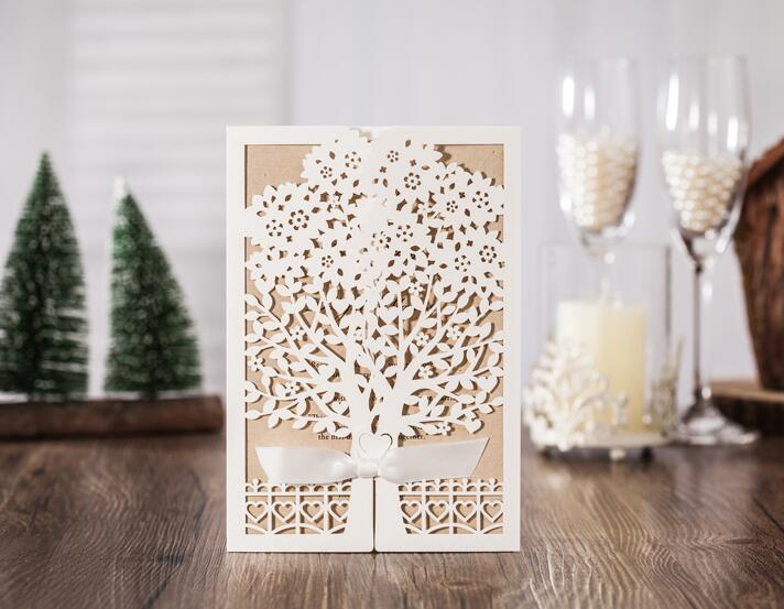 High-grade hollow out invitation card, blank interior pages can be customized a hot sale in The wedding season WQ06