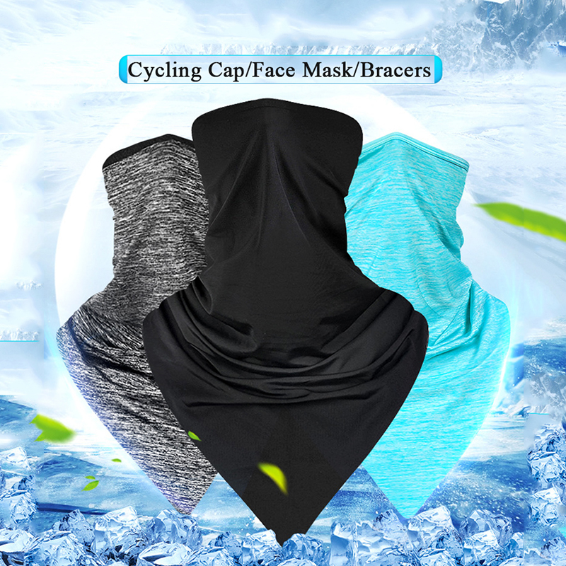 OUTERDO Ice Fabric Cycling Cap Headwear Anti-UV Sunshade Riding Headgear Bicycle Bike Bandana Face Mask Sports Hat Scarf