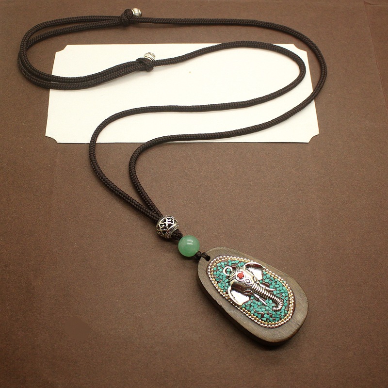 Natural Sandalwood Long Sweater Chain Fortune Elephant Pendant Necklace For Men And Women Ganesha Hindu Prayer Buddhist Jewelry 
Natural Sandalwood Long Sweater Chain Fortune Elephant Pendant Necklace For Men And Women Ganesha Hindu Prayer Buddhist Jewelry