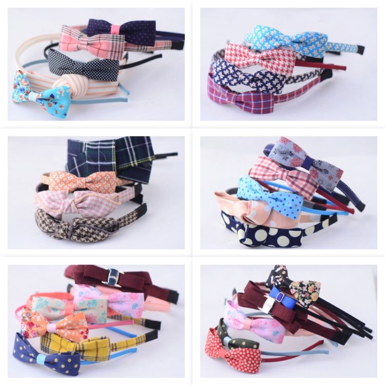 Cute Girls Fabric Japanese Floral Bow Hair Band Headband Fields And Gardens Hairbands Random Style