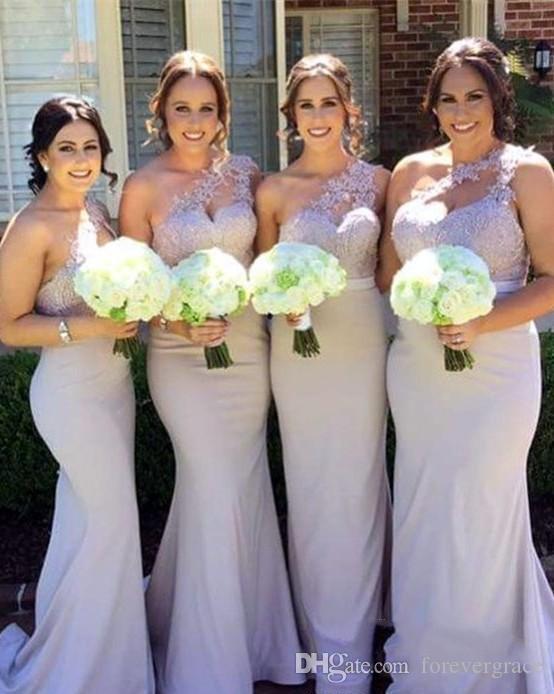 2019 Lilac Bridesmaid Dress Mermaid One Shoulder Appliqued Spring Summer Formal Wedding Party Guest Maid of Honor Gown Plus Size Custom Made
2019 Lilac Bridesmaid Dress Mermaid One Shoulder Appliqued Spring Summer Formal Wedding Party Guest Maid of Honor Gown Plus Size Custom Made