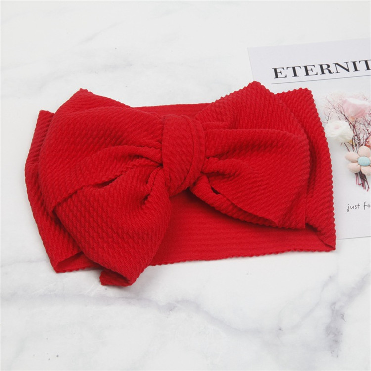Baby Knot Headband Girls big bow headbands Elastic Bowknot hairbands Turban Solid Headwear Head Wrap Hair Band Accessories 100pcs T1I1752