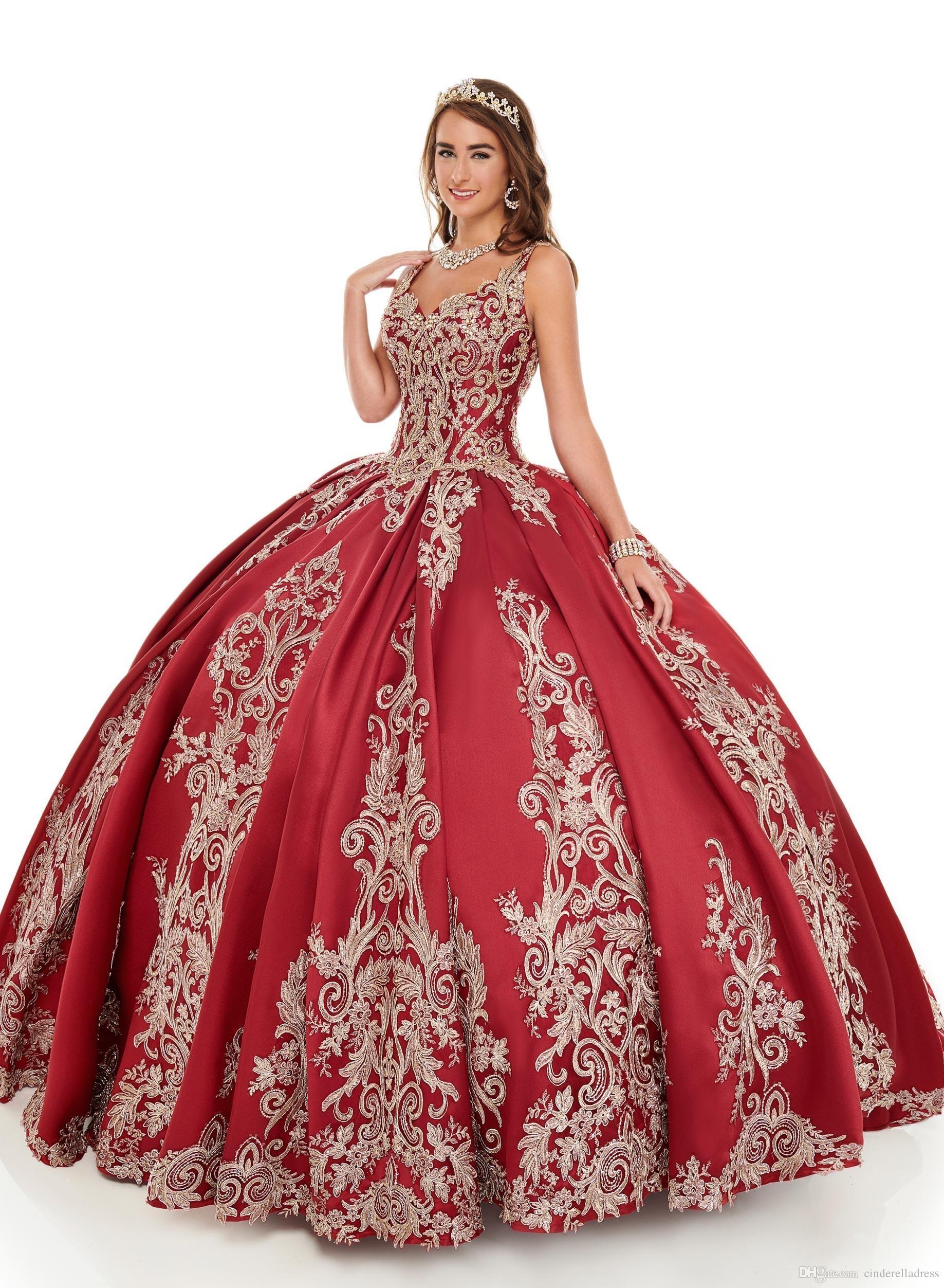 2020 Princess Embroidery Ball Gown Quinceanera Dresses Spaghetti Beaded Keyhole Back Party Pageant Dress For Sweet 16 Girls