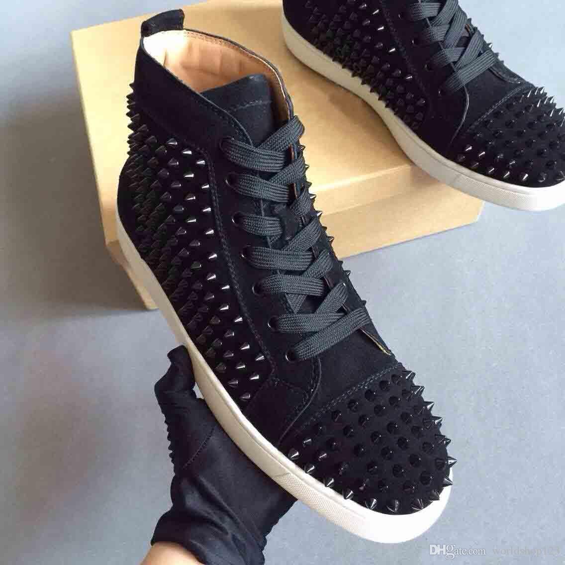 With Box Luxury Red Bottom High Tops Sneakers,Men's Red Soles Flats Black Suede Leather Men Party Dress Wedding Casual Trainers Wholesale
With Box Luxury Red Bottom High Tops Sneakers,Men's Red Soles Flats Black Suede Leather Men Party Dress Wedding Casual Trainers Wholesale