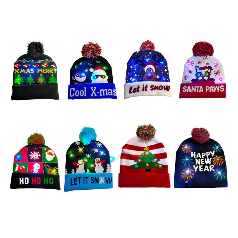 Christmas Decorations 1PCS Outdoor Sport Running Knitted Hats Cute LED Light-up Xmas Knit Beanie Adults Caps
Christmas Decorations 1PCS Outdoor Sport Running Knitted Hats Cute LED Light-up Xmas Knit Beanie Adults Caps
