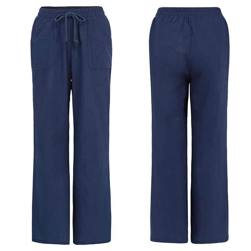 Celmia Women Vintage En Long Palazzo Fashion Wide Leg Pants Casual Elastic Waist Trouser Solid Loose Pantalon Femme Oversized B3