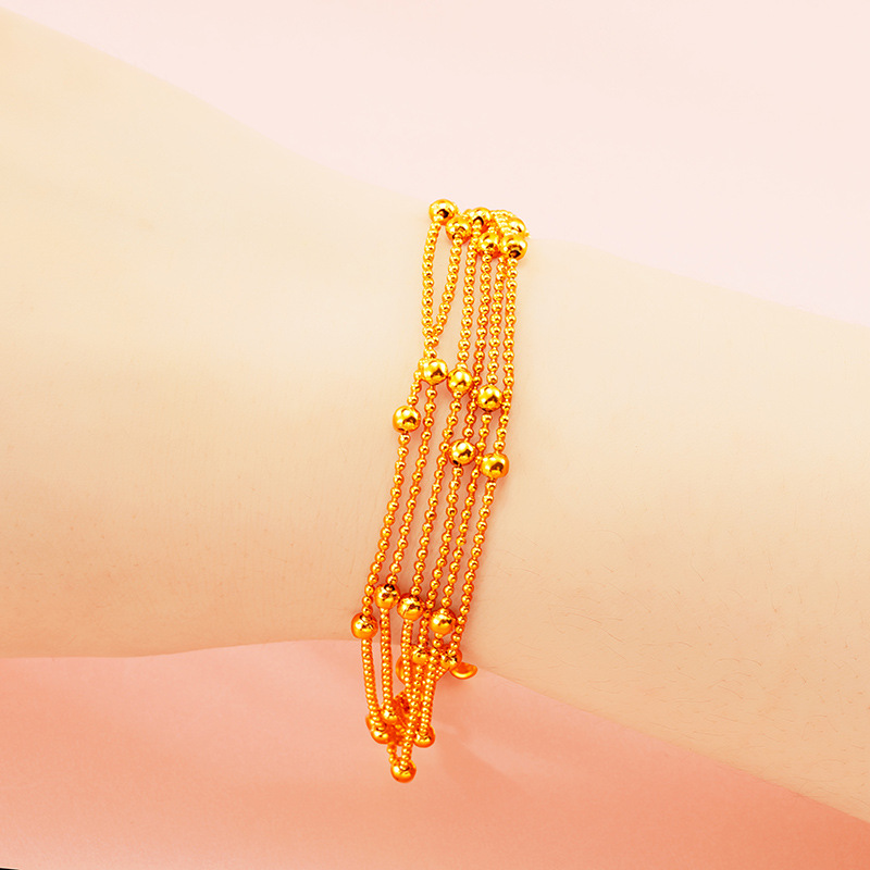 24K gold Bracelet For Women Fine Jewelry Wholesale Real Pure gold Tassels Beads Noble Female Simple women mother Gifts
24K gold Bracelet For Women Fine Jewelry Wholesale Real Pure gold Tassels Beads Noble Female Simple women mother Gifts