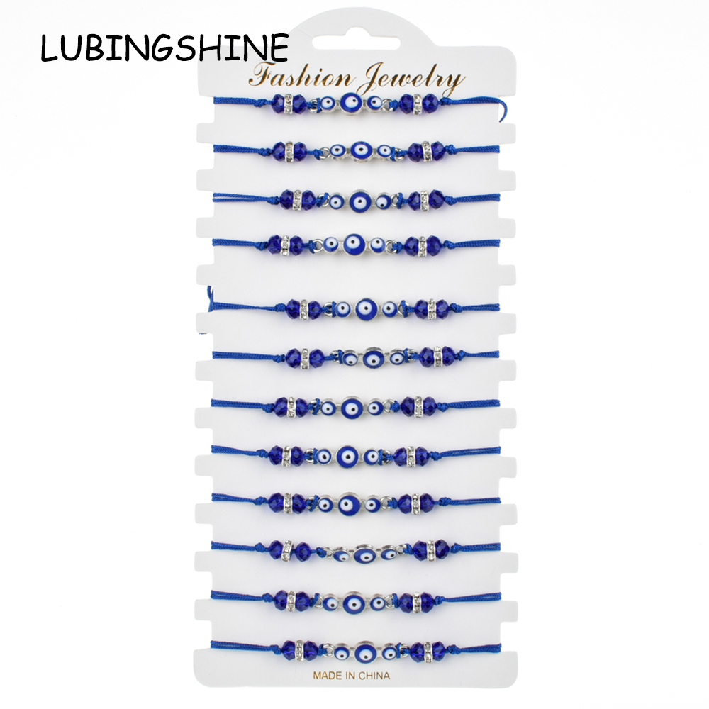 Couples Women 12pcs/Sets Blue Turkish Evil Eye Charms Bracelets Crystal Bead Adjustable Rope Chain Anklets Child Girl Jewelry
Couples Women 12pcs/Sets Blue Turkish Evil Eye Charms Bracelets Crystal Bead Adjustable Rope Chain Anklets Child Girl Jewelry