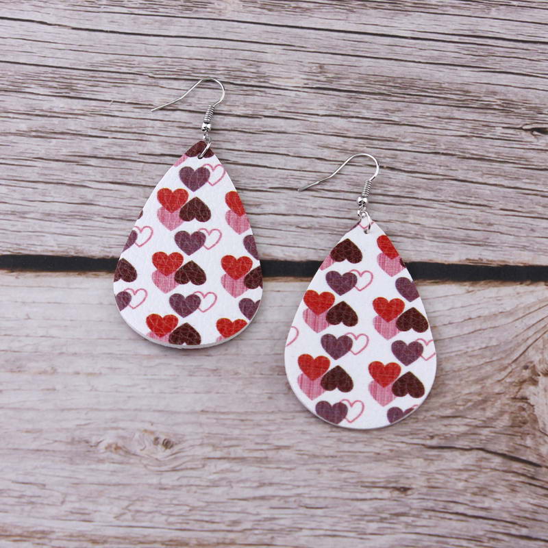 ZWPON Fashion Colorful Heart Shape Printed PU Leather Drop Earrings Heart Faux Leather LOVE Statement Drop Earrings for Woman
ZWPON Fashion Colorful Heart Shape Printed PU Leather Drop Earrings Heart Faux Leather LOVE Statement Drop Earrings for Woman
