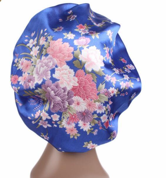 New Extra Large Satin Silk Bonnet Sleep Cap with Premium Elastic Band Night Sleep Hat Ladies Turban GB1318