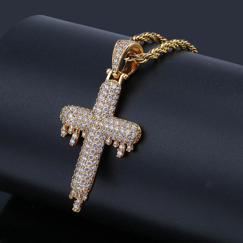 Hip Hop Necklaces Exquisite Luxury Glaring Zircon Paved Necklaces 18K Gold Plated Cross Water Drop Style Pendant Necklaces Jewelry
Hip Hop Necklaces Exquisite Luxury Glaring Zircon Paved Necklaces 18K Gold Plated Cross Water Drop Style Pendant Necklaces Jewelry