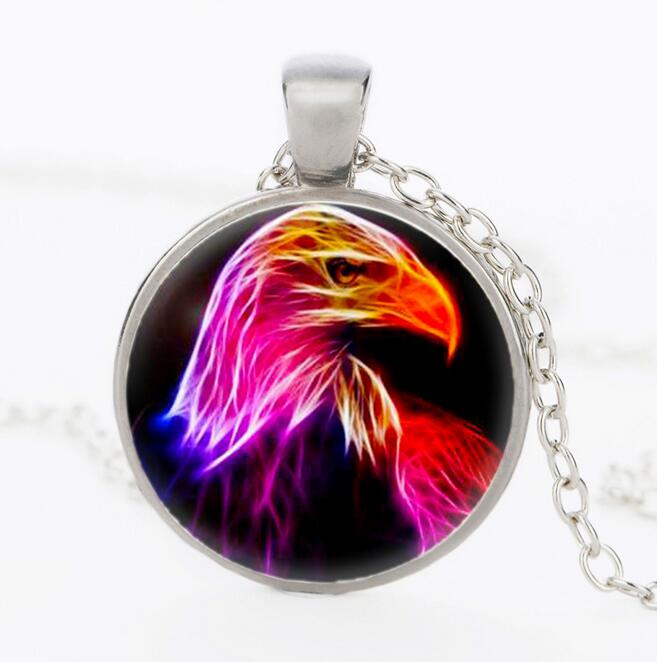 New wolf totem time gemstone pendant necklace sweater chain DJN333 mix order Pendant Necklaces jewelry