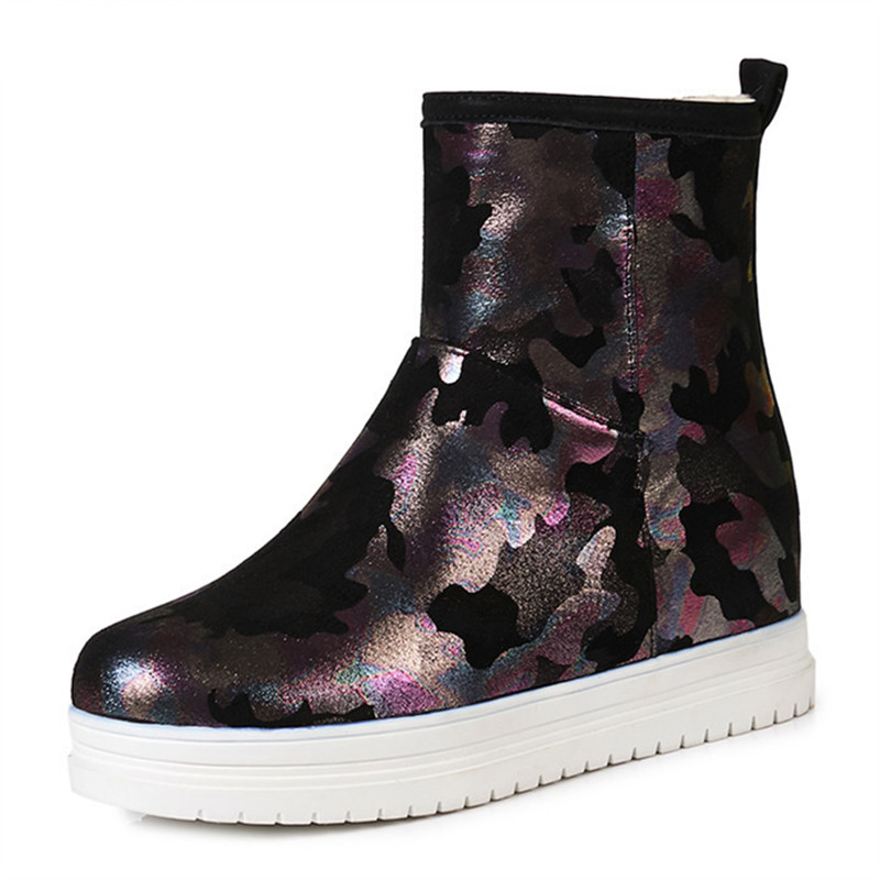 Waterproof and antiskid ankle boots women round toe zipper comfortable platform shoes winter snow boots woman, Black
Waterproof and antiskid ankle boots women round toe zipper comfortable platform shoes winter snow boots woman, Black