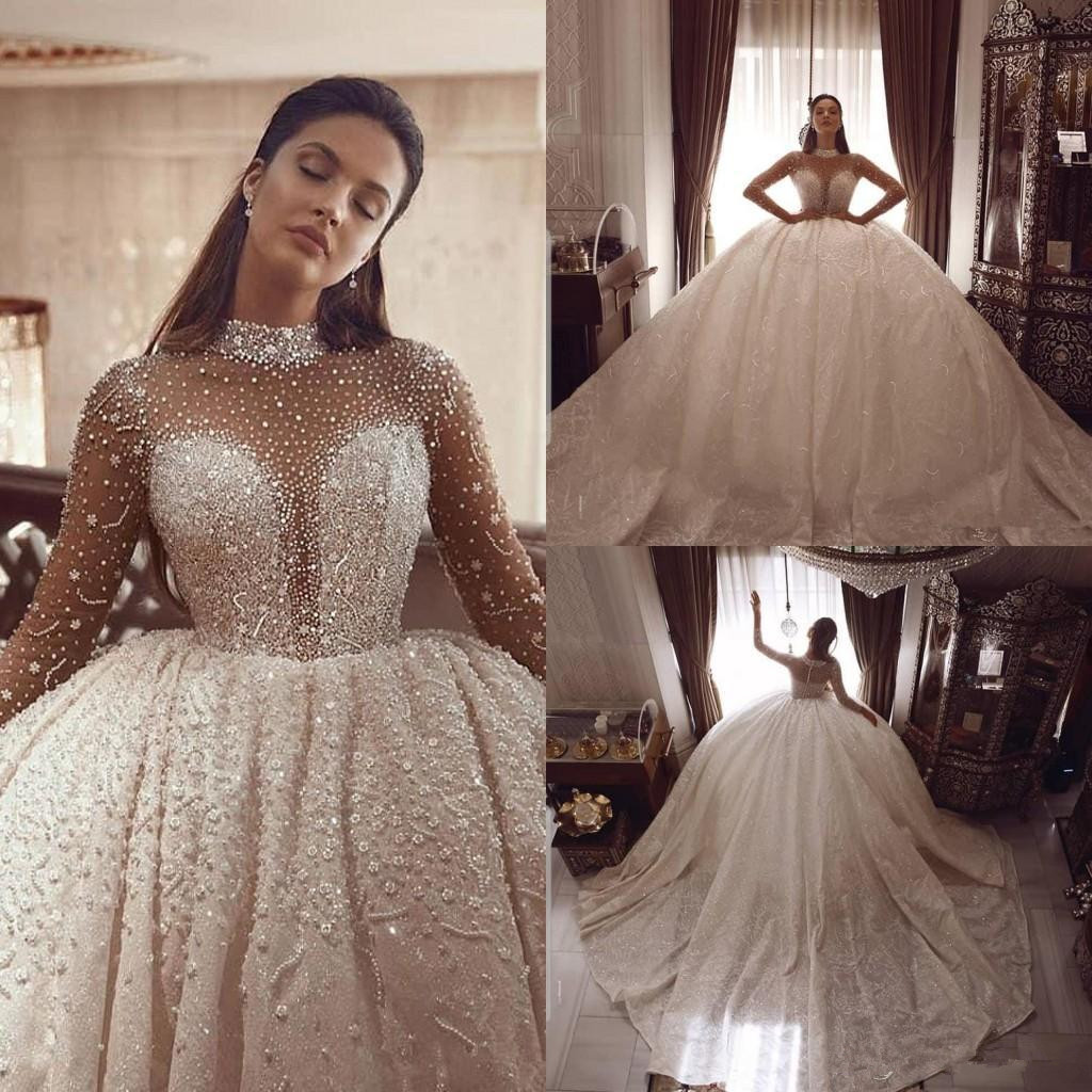 Luxurious Beading Ball Gown Wedding Dresses Long Sleeves Crystal High Collar Plus Size Arabic Bridal Gowns Vintage Robe De Mariee, Purple
Luxurious Beading Ball Gown Wedding Dresses Long Sleeves Crystal High Collar Plus Size Arabic Bridal Gowns Vintage Robe De Mariee, Purple