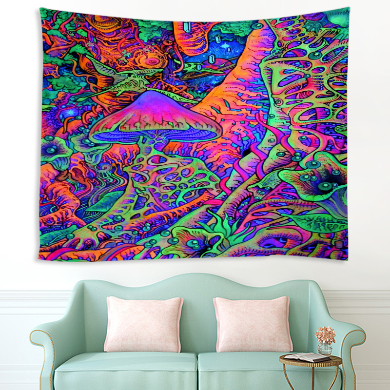 Colorful mushroom tapestry geometric mushroom fantasy wall art black tapestry dormitory bedroom landscape decorative
Colorful mushroom tapestry geometric mushroom fantasy wall art black tapestry dormitory bedroom landscape decorative