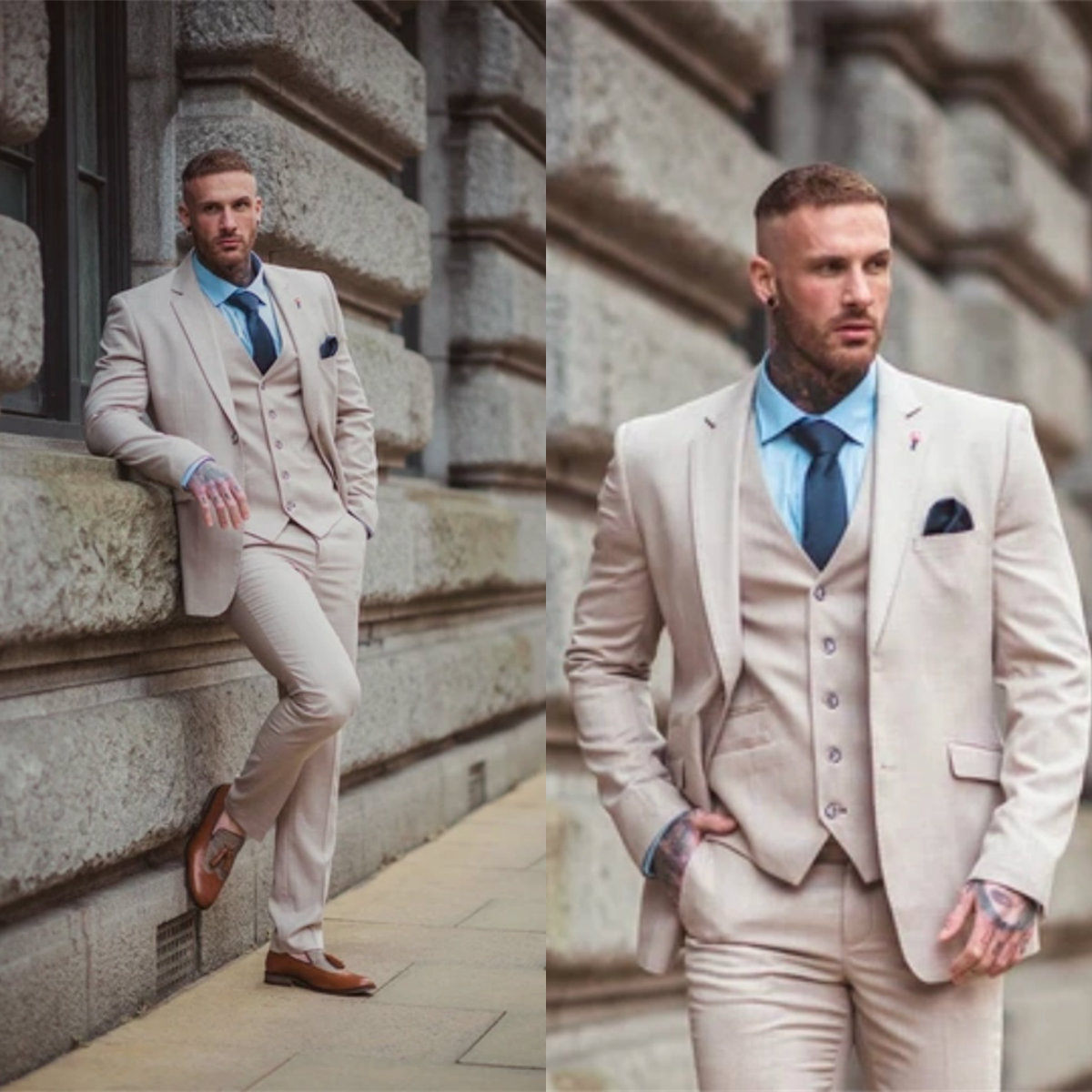 handsome 3 piece wedding tuxedos notched lapel highquality two buttons formal men suits custom made bridegroom jacketvestpants