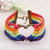 Wholesale-2016 Pulsera Gay Pride multicolor "PRIDE"leather bracelets Hot COLOR jewelry Lesbian LGBT bracelets for Men and Women collares