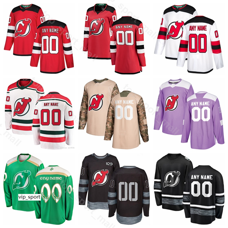 

Blake Coleman Jersey New Jersey Devils Ice Hockey Marcus Johansson Will Butcher Miles Wood Andy Greene Brian Boyle Camo Veterans Day, Black;red