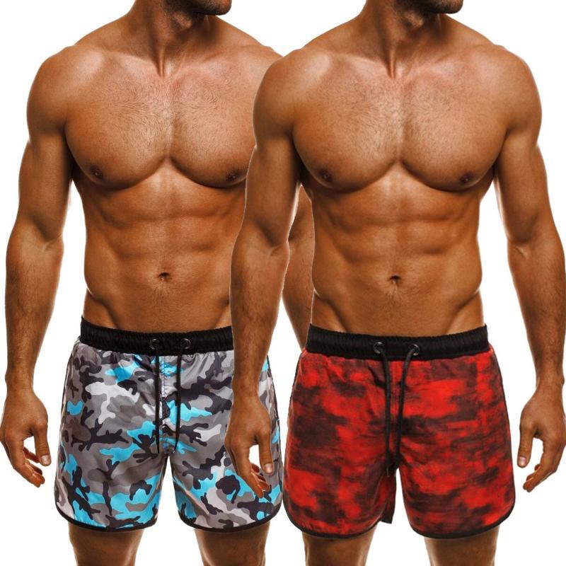 CHAMSGEND Summer Men's Elastic Camouflage Swim Shorts Fashion Swimwear Beach Casual Shorts Surf Swimwear 20201