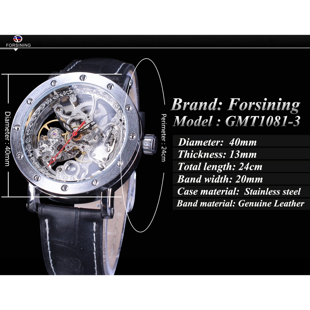 Forsining Watch +Bracelet Set Combination Silver Skeleton Red Hand Black Genuine Leather Automatic Watches Men Transparent Clock, Orange
Forsining Watch +Bracelet Set Combination Silver Skeleton Red Hand Black Genuine Leather Automatic Watches Men Transparent Clock, Orange