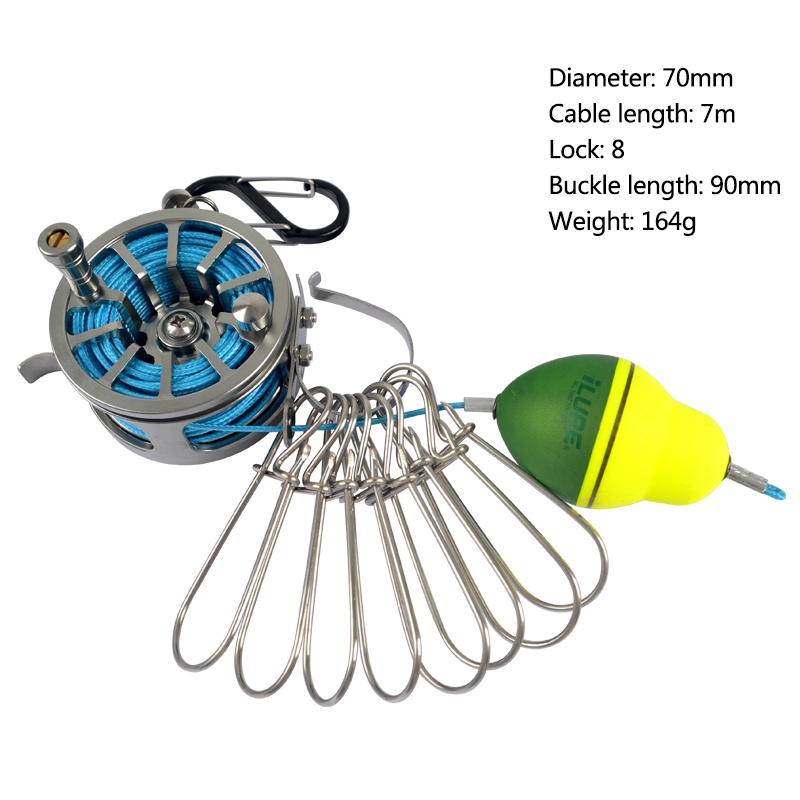 Stainless Steel Live Fish Lock Belt Fishing Tackle Stringer Fish Floats Live Reel Retractable Rope With Floating Carabin
Stainless Steel Live Fish Lock Belt Fishing Tackle Stringer Fish Floats Live Reel Retractable Rope With Floating Carabin
