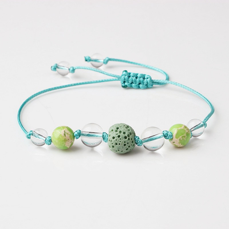 Glass Lava Beads Friendship Bracelet Hand-knitted Beaded Yoga Ladies Essential Oil Aromatherapy Bracelet