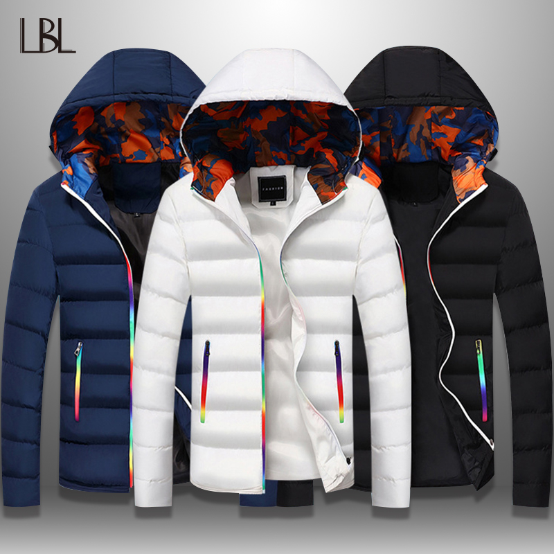 LBL Slim Bomber Jacket Men Autumn Thicken Mens Coat Warm Outwear Windproof Hooded Overcoat Zipper Parkas Jackets Man Hoody Male V191128